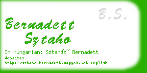 bernadett sztaho business card